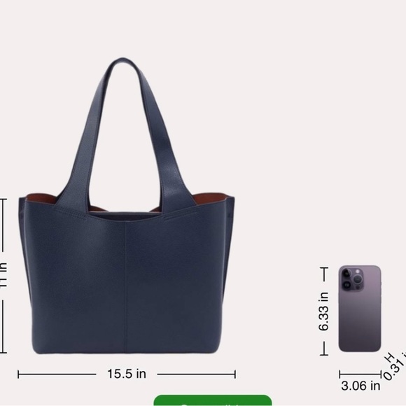 Gently Used HOBO Vida Tote Shoulder Bag Mood Índigo Micro Pebbled Leather - Picture 5 of 16